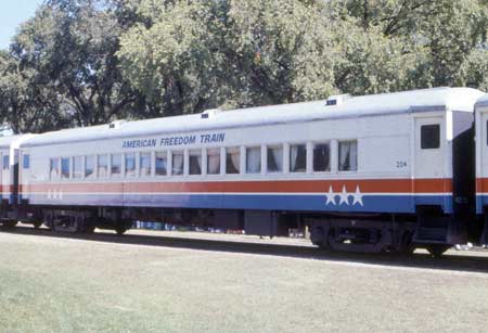 American Freedom Train Car 204 ex Reading 1332, Springmaid Special, Preamble Express, BC Rail Discovery